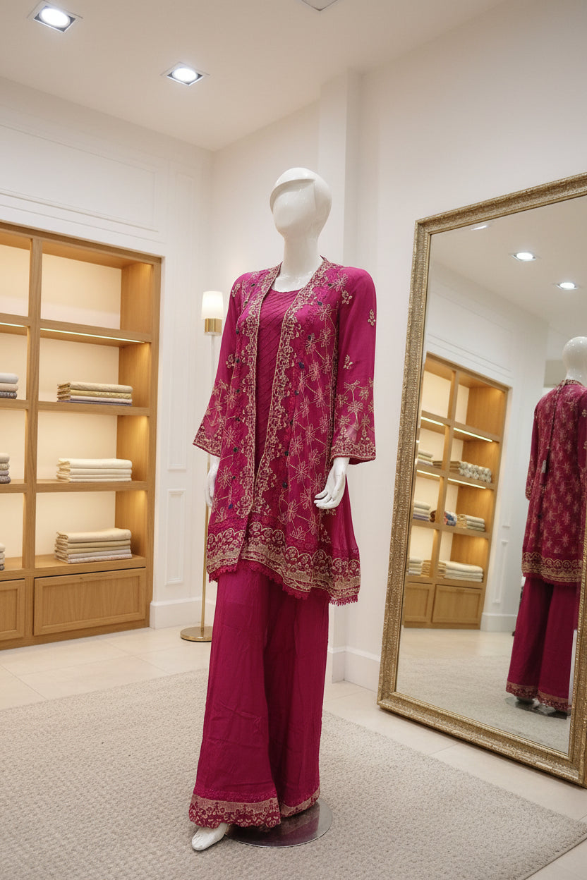 Embroidered Party wear traditional fancy dress with complete finish