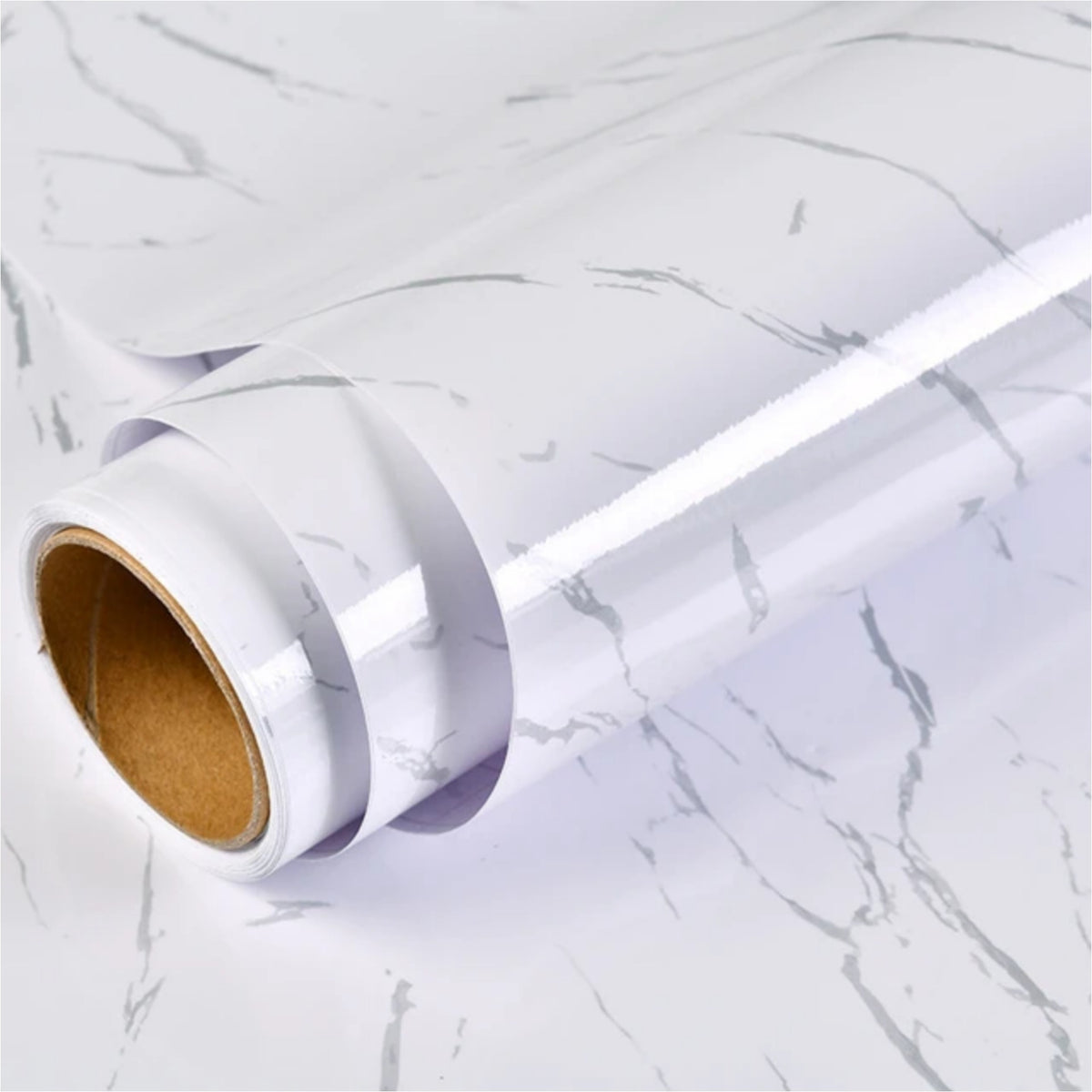 Self Adhesive Black / White Marble Sheet for Kitchen - Anti Oil and Heat Resistant Wallpaper