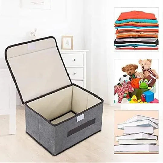 Foldable washable wadrobe Storage Box Folding Basket With Frame Clothing Organizer