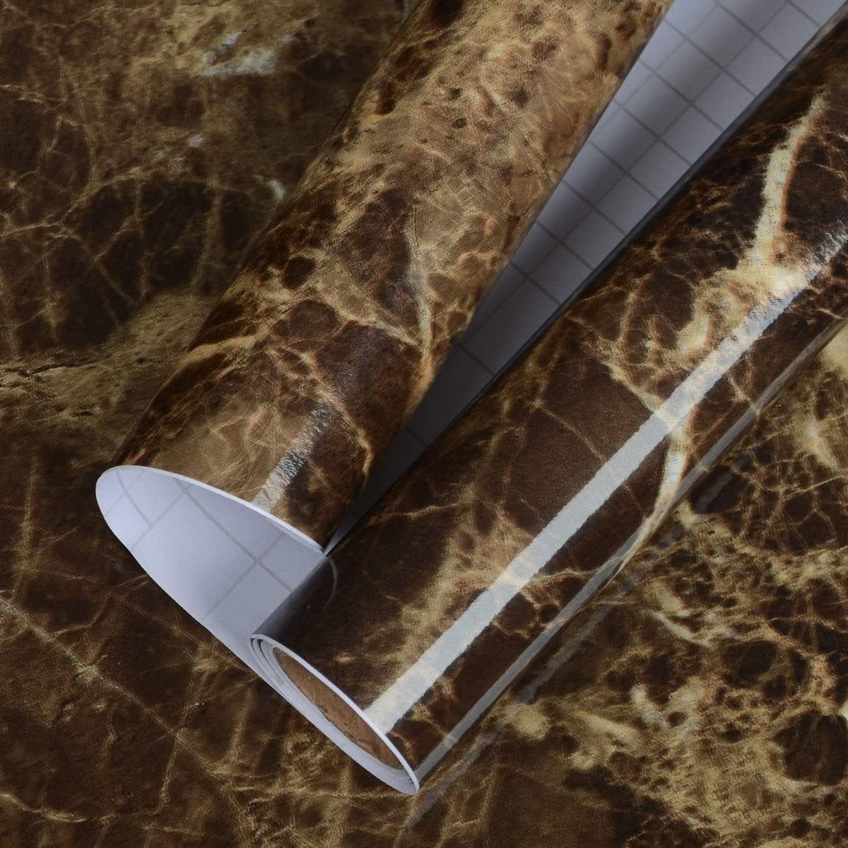 Self Adhesive Black / White Marble Sheet for Kitchen - Anti Oil and Heat Resistant Wallpaper