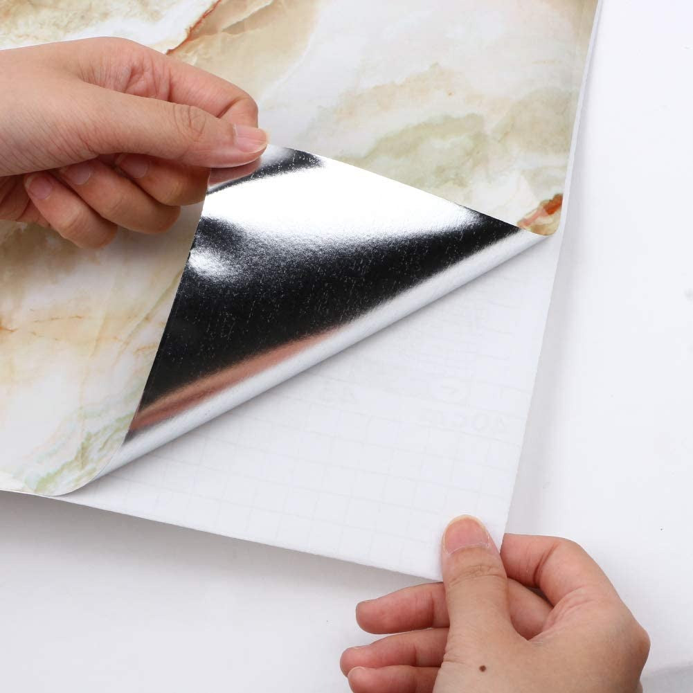 Self Adhesive Black / White Marble Sheet for Kitchen - Anti Oil and Heat Resistant Wallpaper