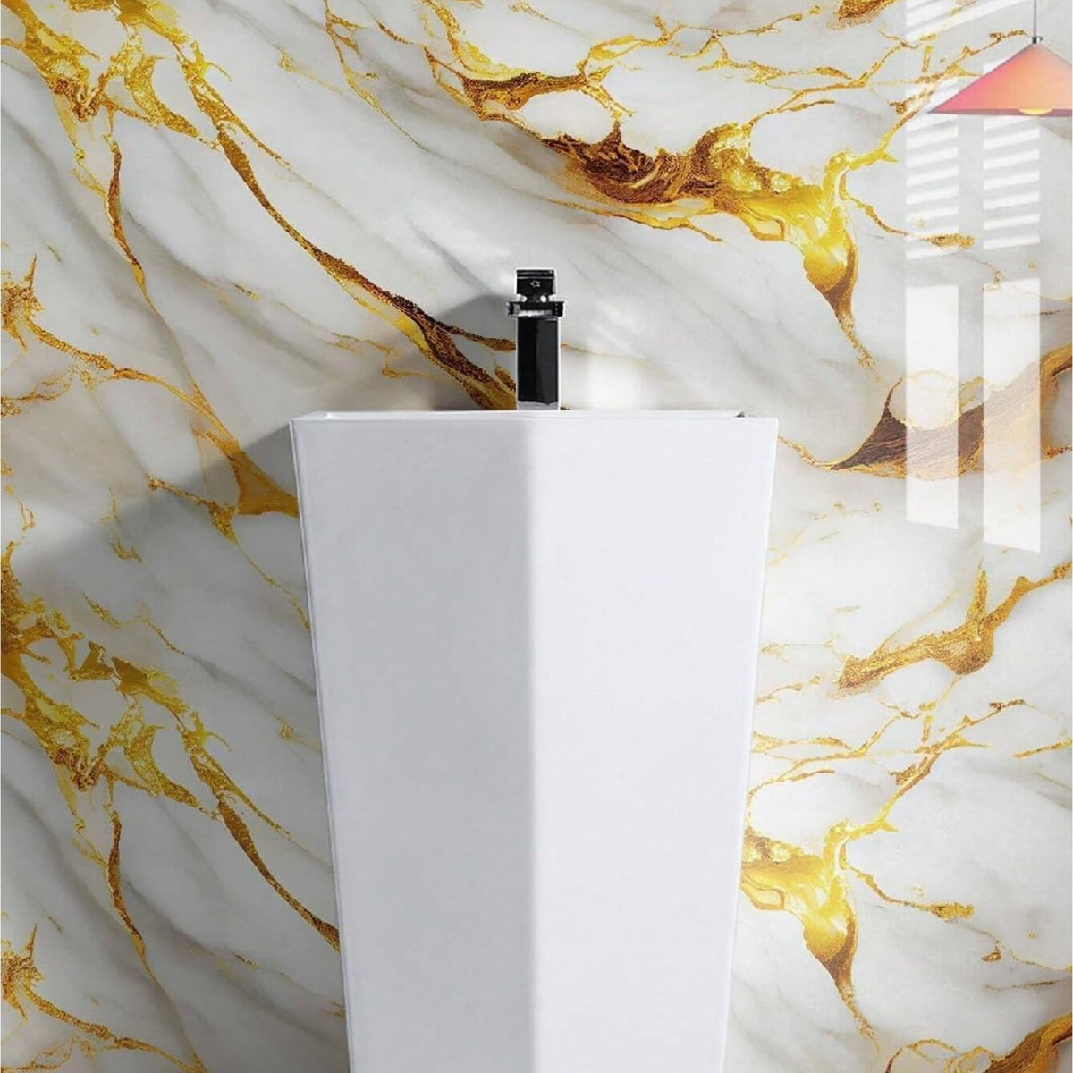 Self Adhesive Black / White Marble Sheet for Kitchen - Anti Oil and Heat Resistant Wallpaper