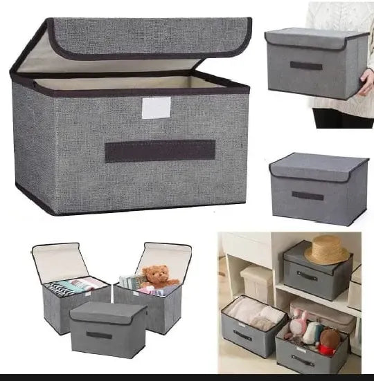 Foldable washable wadrobe Storage Box Folding Basket With Frame Clothing Organizer