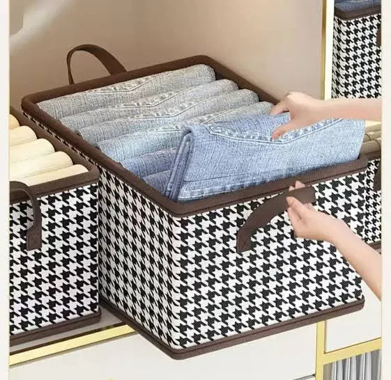 Foldable washable wadrobe Storage Box Folding Basket With Frame Clothing Organizer