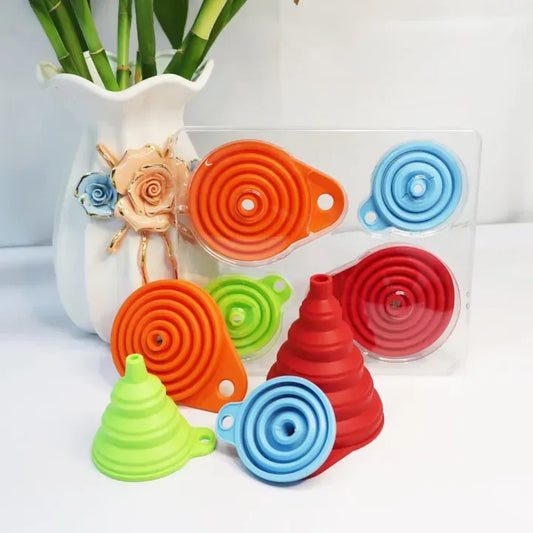 Silicone Collapsible Funnel ,Flexible-Foldable-Cooking-Food-Grade Funnels for Filling Small or Mini Bottles
