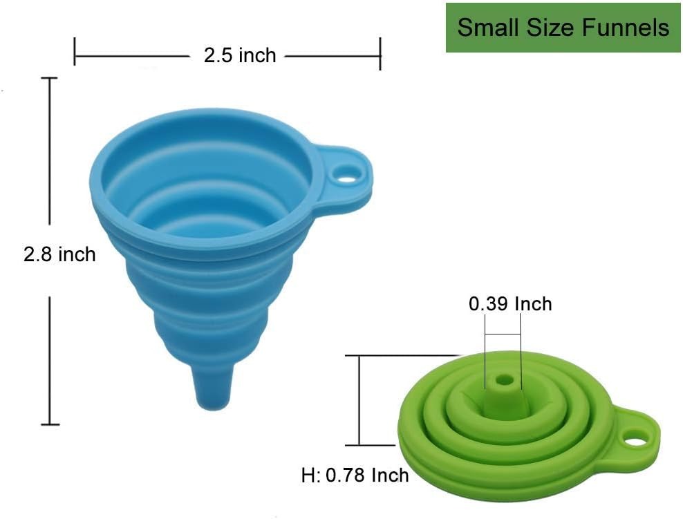 Silicone Collapsible Funnel ,Flexible-Foldable-Cooking-Food-Grade Funnels for Filling Small or Mini Bottles