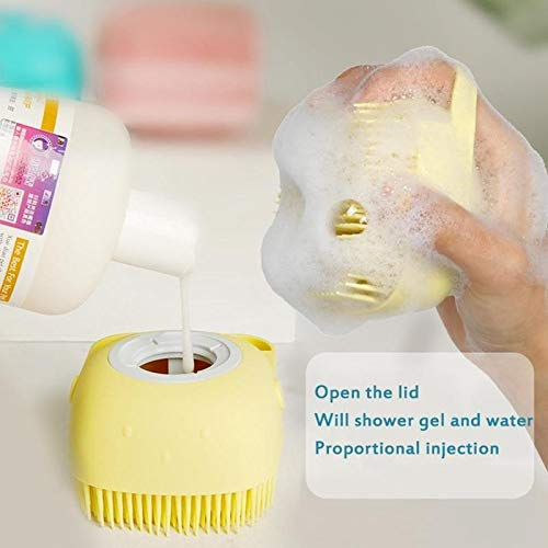 Silicone Bath Body Brush, Exfoliating Body Scrub Brush with Soap Dispenser, Ultra Soft