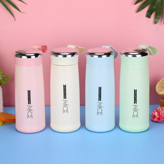 Water Bottle, 400ml Glass Bottle with Silicone Plastic Shell, Leak Proof, BPA Free