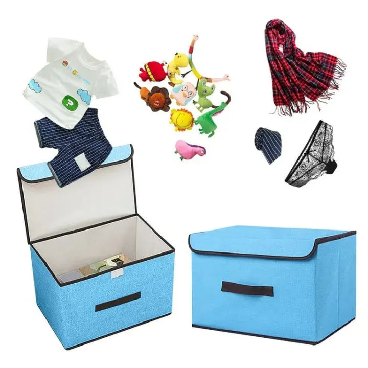 Foldable washable wadrobe Storage Box Folding Basket With Frame Clothing Organizer