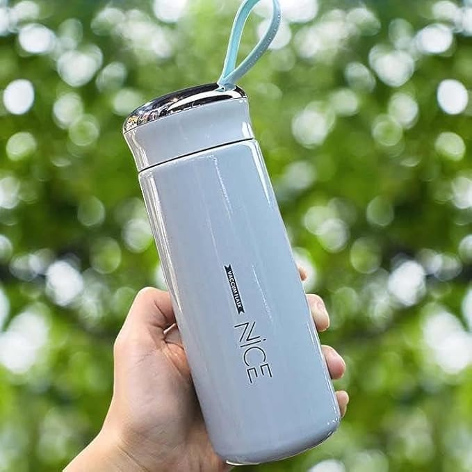 Water Bottle, 400ml Glass Bottle with Silicone Plastic Shell, Leak Proof, BPA Free