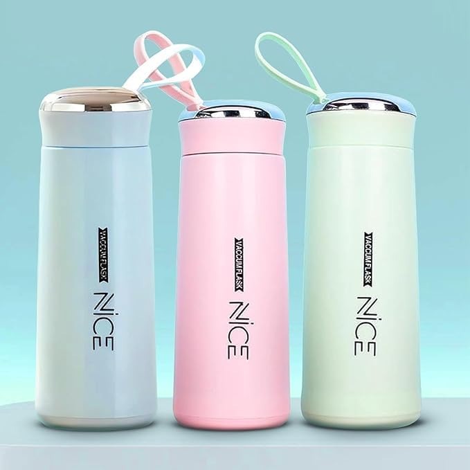 Water Bottle, 400ml Glass Bottle with Silicone Plastic Shell, Leak Proof, BPA Free
